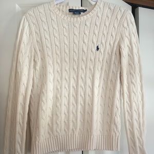 Polo cable-knit sweater